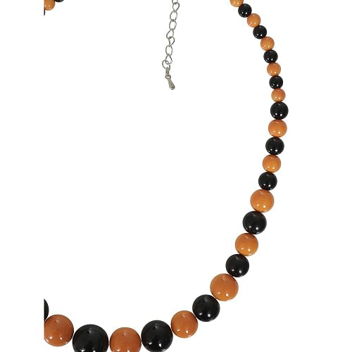 Ingen vintage garderobe er komplet uden nogle fine perler, og her er Natalie tofarvet halskæde perfekt. Den er enkel i retroinspireret stil med sorte og orange perler
