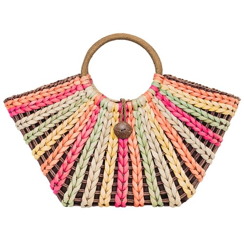 Strandtaske med flotte farverige striber