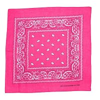 Klassisk Pink bandana/tørklæde med paisley mønster.