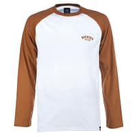 Dickies Baseball langærmet t-shirt, med kontrast farvede raglan ærmer i brown duck