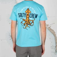 Salty Crew - Colossal Pacific Blue i turkisblå med et flot print af en blæksprutte