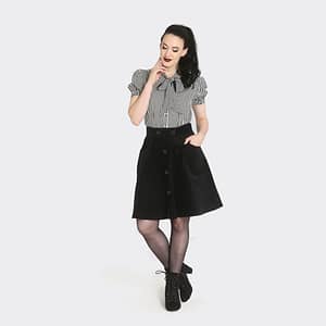 Gå efteråret i møde med denne Wonder Years sorte fløjls mini-nederdel i 70'er stil