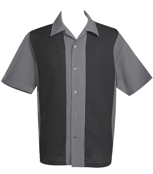 Steady Clothing Grå skjorte med sorte paneler