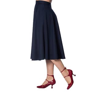 Charmerende retro-inspireret 50’er nederdel i flot navyblå