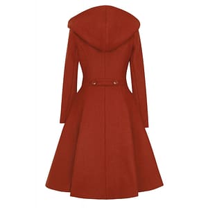 Heather Hooded Swing frakke er en fantastisk 1950'er frakke fra Collectif i brændt orange.