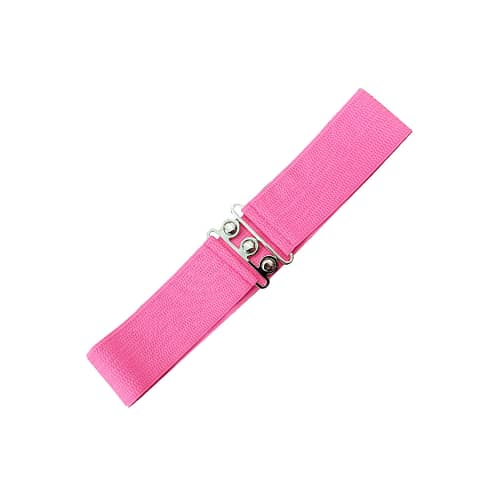 Bredt elastikbælte i Hot pink med det klassiske sølvfarvede spænde. Perfekt til at markere din talje og understrege det rigtige retro / rockabilly look.