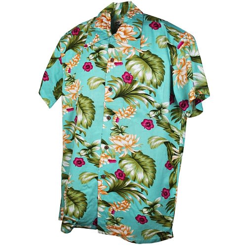 Flot turkisblå hawaii skjorte