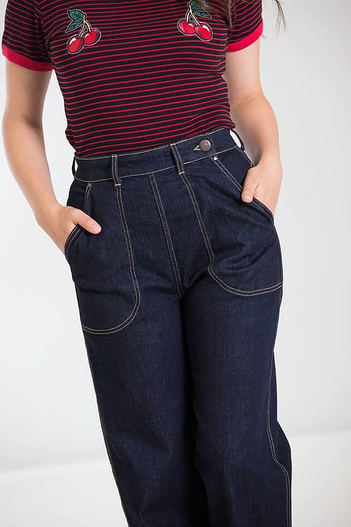 Weston Denim Jeans - klassiske højtaljede 50’er jeans i retrolook
