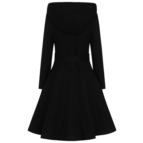 Olivia Padded Hooded Swing frakke er en fantastisk 1950/60er'er frakke fra Collectif i sort.