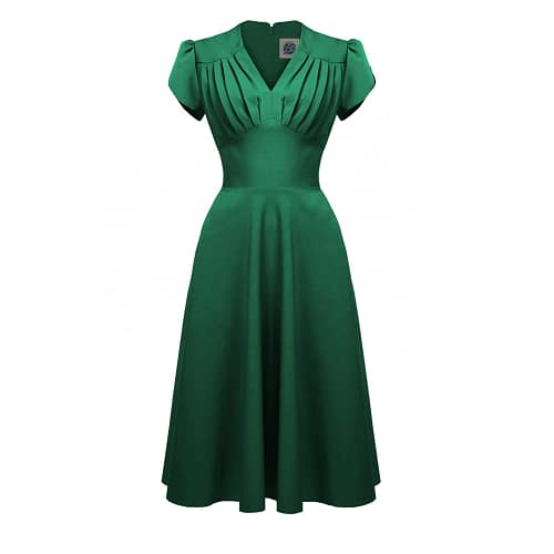 Retro Swing Dress i smaragdgrøn