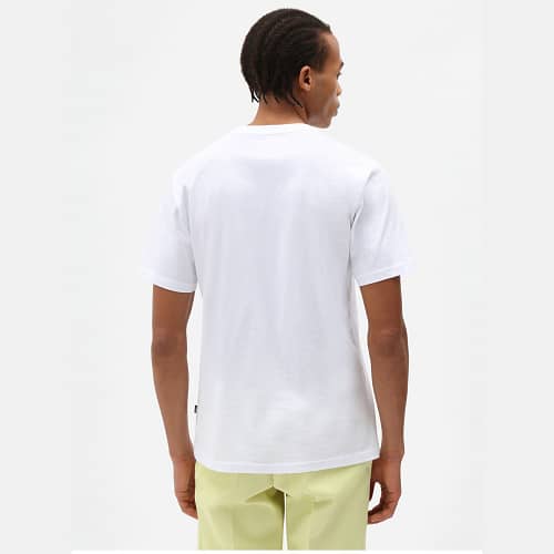 Klassisk Dickies Mapleton t-shirt i hvid med diskret Dickies logo trykt på brystet