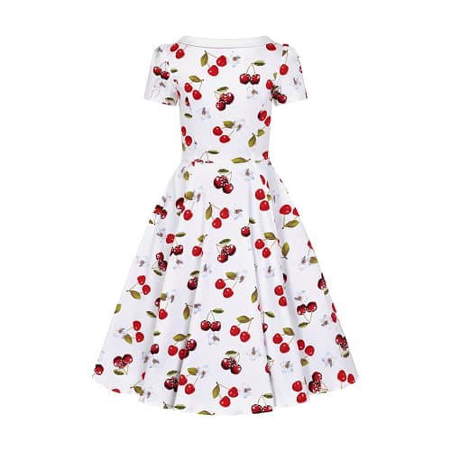 Cherry-On-Top Swing klassisk rockabilly 50'er kjole med det fineste kirsebærprint