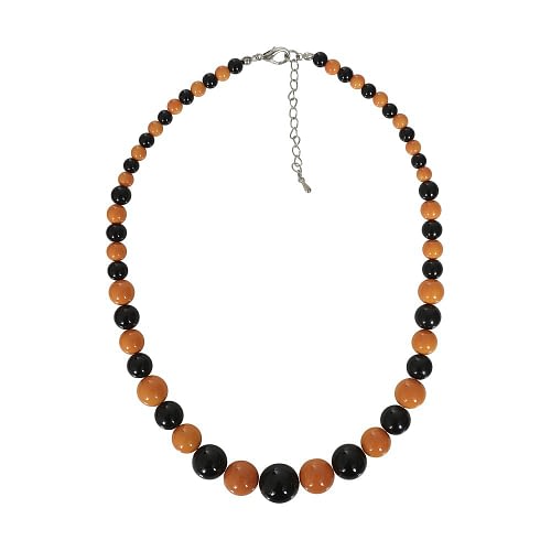 Ingen vintage garderobe er komplet uden nogle fine perler, og her er Natalie tofarvet halskæde perfekt. Den er enkel i retroinspireret stil med sorte og orange perler