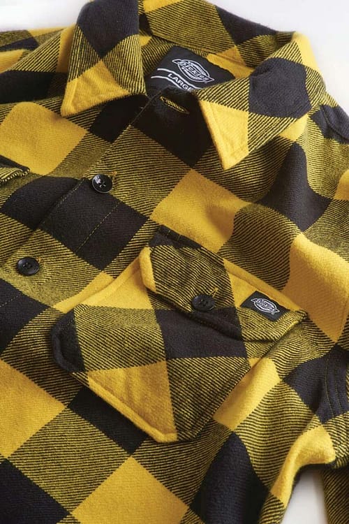 Klassisk ternet flannel skjorte fra Dickies i gul og sort