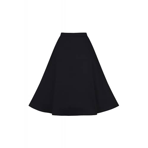 Cassie klassisk Swing nederdel i sort er en 1950-inspireret klassisk swing nederdel - med nok fylde til en petticoat, selvom den også ser perfekt ud uden.