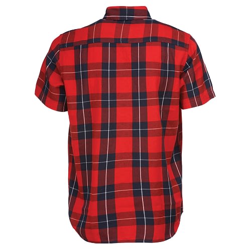 Stilfuld og klassisk rød kortærmet ternet skjorte fra Dickies