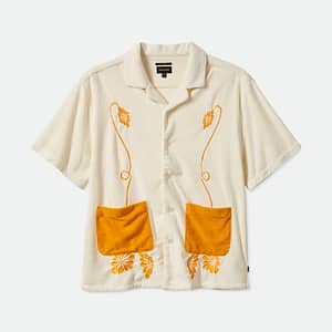 Brixton Bunker Terry i Off White i frotté med superflot broderi i gul
