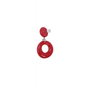 Melina Hoop øreringe er festlige og farverige drop-hoop der hænger via en sølvfarvet krog og ring, fra en stor rund stud i samme farve