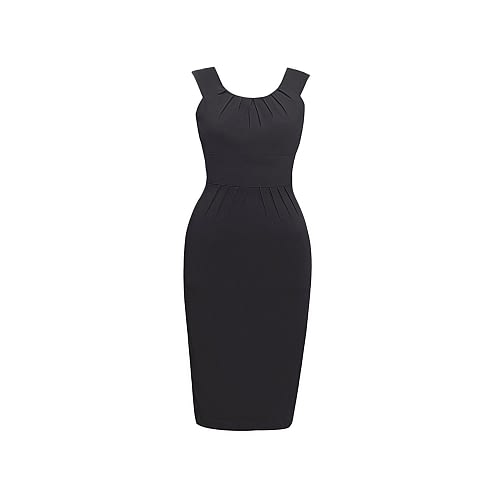 Elegant sort og meget elastisk kjole, uden ærmer kjole