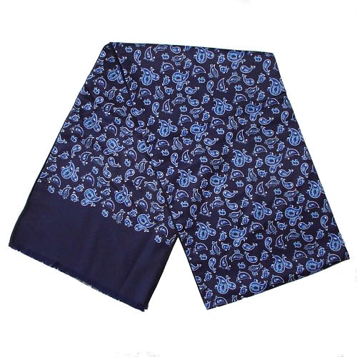 En klassisk Mod tørklæde med et flot paisley mønster i blå farver