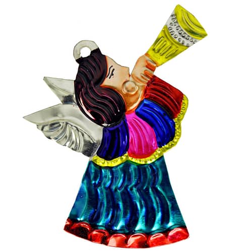 Mexicansk julepynt Engel med trompet - Håndlavet julepynt fra Mexico