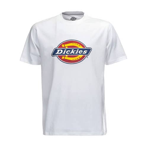 Klassisk Dickies t-shirt i hvid og Dickies logos trykt på brystet
