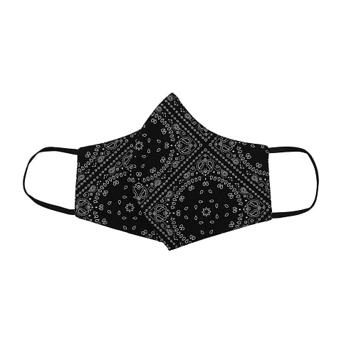 2-lags ansigstmaske med Sort bandana det er genanvendeligt og vaskbart og det er behageligt og let at have på.