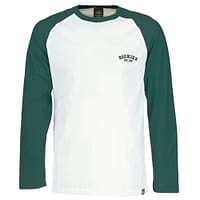 Dickies Baseball langærmet t-shirt, med kontrast farvede raglan ærmer i mørk skovgrøn