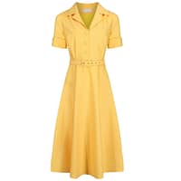 Winnie skjortekjolen i flot gul er en smuk og lækker feminin kjole med en klassisk pasform fra Zoe Vine.