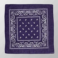 Klassisk violet bandana/tørklæde med paisley mønster.