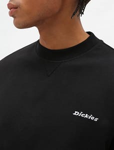 Dickies Loretto-sweatshirten i sort med rund hals, en afslappet pasform og et rent, cool look