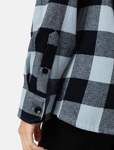 Sort/gråblå ternet langærmet Dickies skjorte i lækker børstet flannel