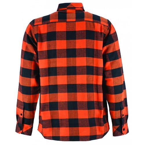Helt klassisk ternet flannel skovhuggerskjorte i orange og sort