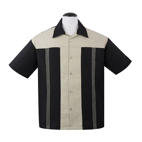 The Oswald Button Up er klassisk skjorte fra Steady Clothing i sort og beige