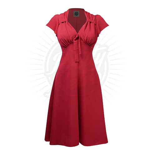 Pretty Tea kjole Rød i 1940er stil