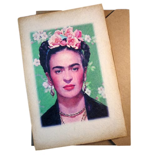 Frida Kahlo Spring - Håndlavet mexicanske kort med konvolut