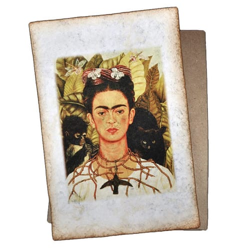 Den ikoniske kvinde Frida Kahlo med aber