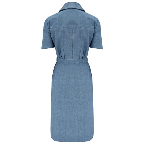 Josie kjolen er en direkte fra RocknRomance's arkiv i vintage-stil, en nøjagtig kopi af en original Denim-kjole fra 1950'erne